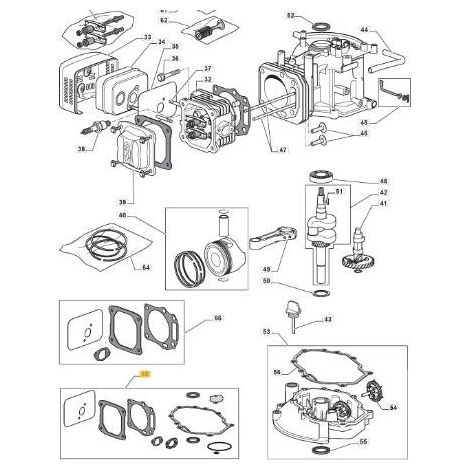 SET GUARNIZIONI MOTORE LC1P61 ORIGINALE STIGA - 118550403/0