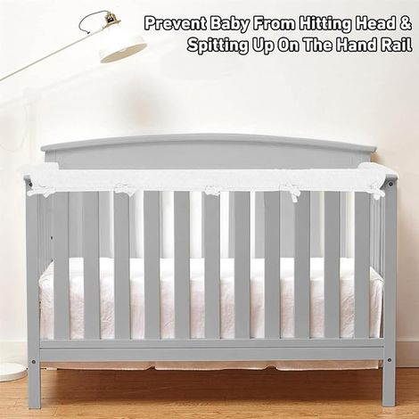 Bed Rail Protectors for Children 128 x 18 cm/68 x 18 cm Safety Cover Around the Bed Barrier Suitable for Collision Prevention of Side Rail and Front Rail (White) (1/2)