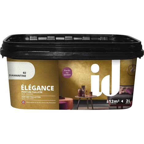 Peinture décorative ÉLÉGANCE 2L – Effet velours lessivable – Pour murs et boiseries – Fabrication française – Séchage rapide ±4h – Id Paris (1/6)