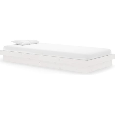 Maison Exclusive - Estructura de cama madera maciza blanco 90x200