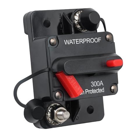 Disyuntor con portafusibles de reinicio manual, 300 A, CC, 12-48 V, impermeable, para coche, barco, motor de pesca de arrastre marino.