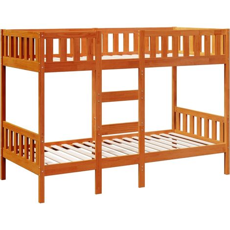 Maison Exclusive - Litera de madera maciza de pino marrón cera 90