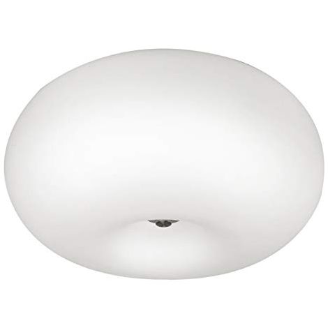 Plafoniera Contemporanea Optica Acciaio Nichel Satinato 2 Luci E27 Ip20 (1/4)