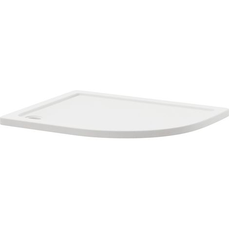 Pearlstone Slip Resistant 1000mm x 800mm x 40mm Right Hand Offset Quadrant Shower Tray (1/4)