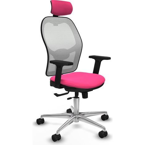 Sedia da ufficio piqueras y crespo Jorquera rosa alluminio (1/2)