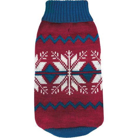 XL lunghezza 50 cm: Maglioncino di Natale a collo alto modello Let it Snow per cani