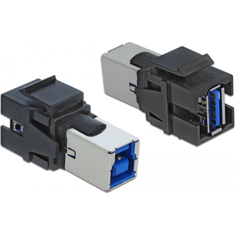 Delock MÃ³dulo Keystone USB 3.0 A hembra  USB 3.0 B hembra negro