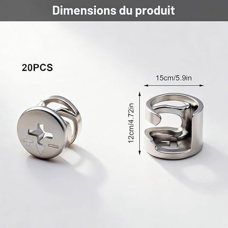 Connecteurs Meubles en Alliage de Zinc Ecrous Excentriques Meubles 15x12mm Meubles Armoires Tiroirs Commodes Penderies (1/4)