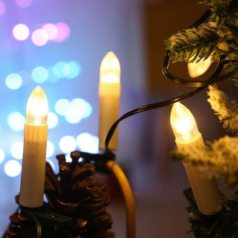 Guirlande lumineuse LED USB blanc chaud sans flamme, avec pinces pour sapin, pour décorer vos fêtes de fin d'année. (1/5)