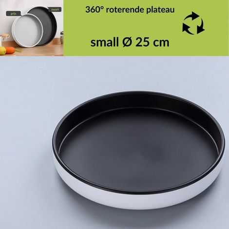 Platine tournante Ø 25 cm - Noir/Blanc - Disque rotatif pour une maison organisée (1/5)