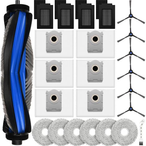 20 Stück Zubehör Set für Ecovacs Deebot T80 Omni Saugroboter, Ersatzteile mit 1 Hauptbürste, 2 Wischwalze, 6 Staubbeutel, 4 Filter, 6 Seitenbürsten, 1 Reinigungsbürste (1/5)