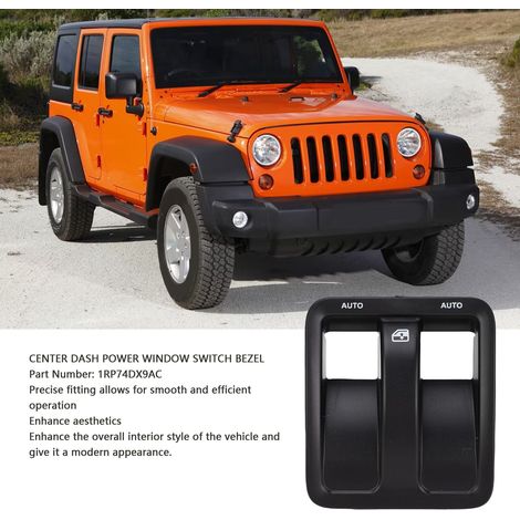 Coperchio del pannello di controllo degli alzacristalli elettrici 1RP74DX9AC compatibile con Jeep Wrangler 2011-2017, realizzato in ABS resistente. (1/5)