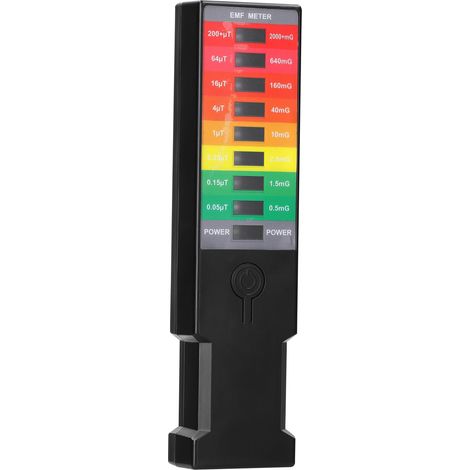 Champ électromagnétique portable EMF Gauss mètre moniteur de champ magnétique portatif détecteur électromagnétique électrique environnemental domestique 9 LED (1/5)