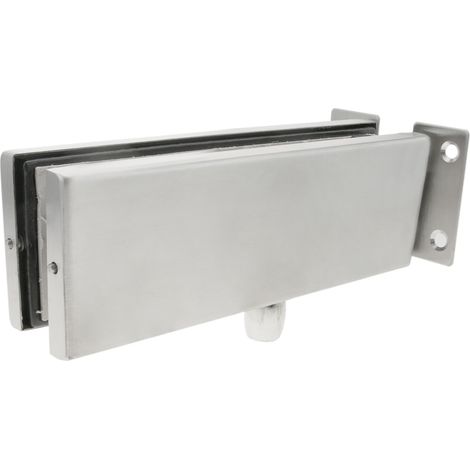 Charnière fixe en aluminium pour porte vitrée – Compatible 10-12 mm – Dimensions 162 x 32 x 52 mm – Pour ferme-porte de sol – Primematik