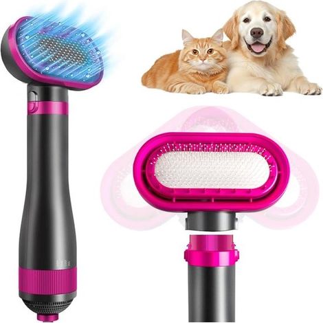 Asciugacapelli per cani con spazzola, asciugacapelli 2 in 1 per animali domestici con temperatura regolabile, ideale per cani e gatti di piccola e media taglia. (1/5)