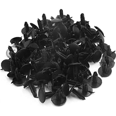 A Rivet 5x4mm Diamètre Goupille Poussée Garniture Clips Plastique Noir (Ensemble de 100) (1/4)