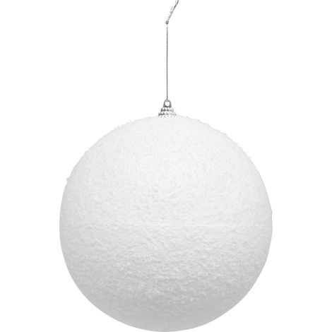Déco Sapin Boule de Noël XL D 15 cm Blanc enneigé - Feeric Christmas