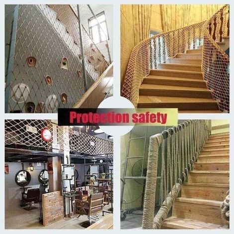 Filet de corde lourd, filet de corde d'escalade, aire de jeux, filet de protection d'escalier - 1 mètre de large 1 mètre de long (1/2)