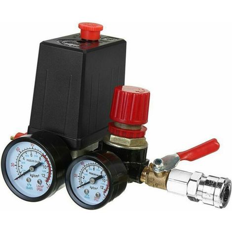 Manomètre air comprimé 90-120 PSI - Précision classe 1.6 - Raccord 1/4" NPT - EN 837-1 - Pour compresseurs industriels (1/4)