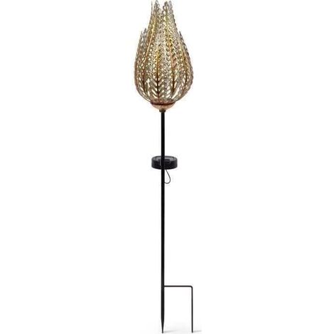 Solarleuchte - GARTEN ID Farn - 16 x 46 cm - Beleuchtung 6-8h - Ein/Aus-Taste - Wiederaufladbare AAA-Batterie.