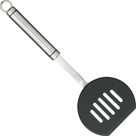 KitchenCraft Professional Paletta Forata in Acciaio Inox con Testa in Plastica Rotonda, 32 cm (1/2)