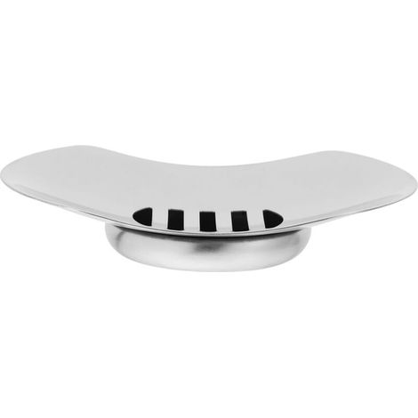 Porte de salle de bain ronde double paroi en acier inoxydable argenté 12 x 12 cm (1/5)