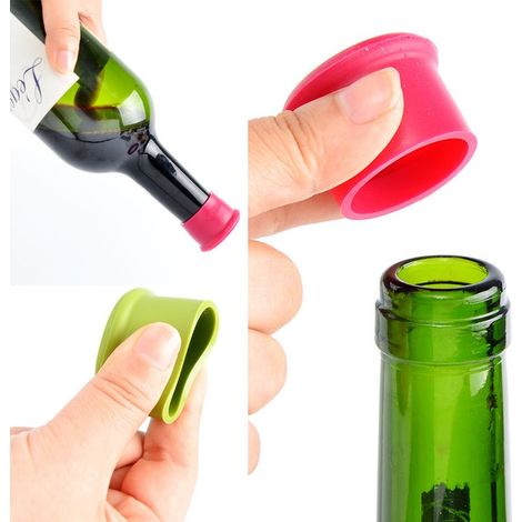 Silikonverschluss – Für Wein-, Bier-, Champagner- und Limonadenflaschen – Auslaufsicher und wiederverwendbar – 6er-Pack (1/5)