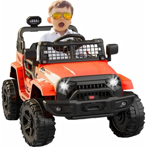 Voiture Électrique Pour Enfants 12 V, Avec Télécommande 2,4 Ghz, Suspension à Ressort, Lumières Led, Bluetooth, 2 Vitesses, Véhicule à Batterie Pour Enfants De 3 à 8 Ans Rouge (1/5)