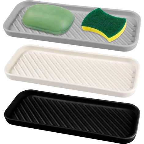 3 Pièces Organisateur Évier Silicone 23 x 9 cm Silikon Spülbecken Organizer (1/4)