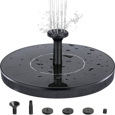 Fontaine à eau solaire 13 cm noire (1/5)