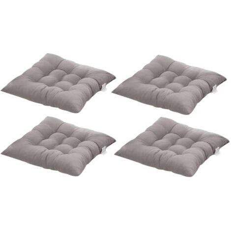 4 Coussins de Chaises Carrés 40x40 Coussins de Siège Décoration Maison Coussin Mat Matelassée,Confortable et coloré - Idéal pour intérieur et extérieur (4 Gris) NPTERBL (1/5)