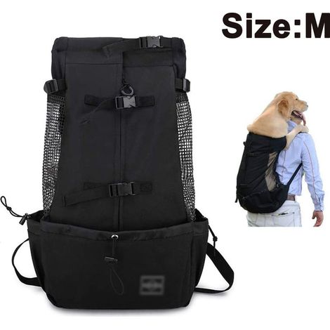 Sac à dos de transport pour chiens de petite et moyenne taille, porté face à l'avant, réglable et entièrement ventilé. (1/4)