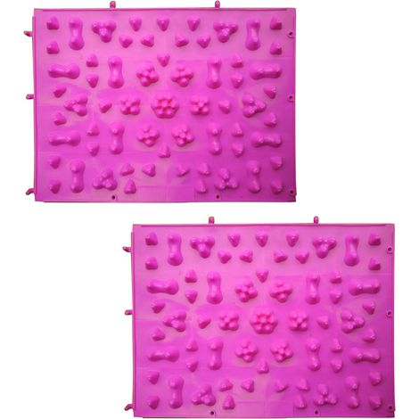 Ensemble de tapis de jeu sensoriel, puzzle de massage éducatif pour enfants (rose) (1/4)