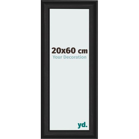 yd. - Cadre photo 20x60 - Noir Grain de Bois - MDF - Lazio