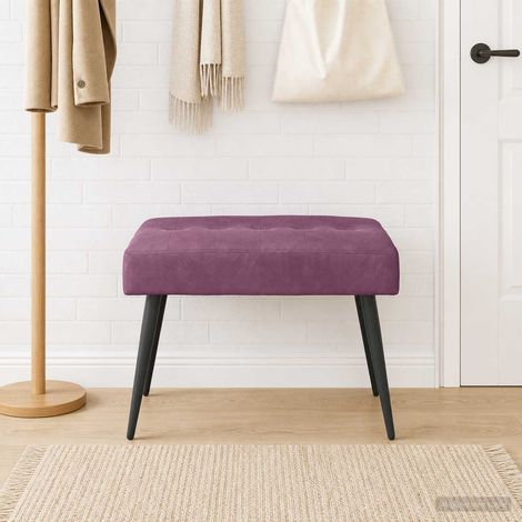 vidaXL Banc avec capitonnage bouton Pourpre 60 x 40 x 45 cm Velours (1/5)
