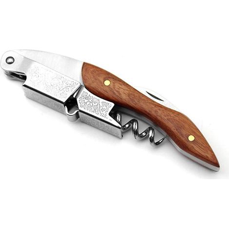 tire Bouchon Professionnel, Couteau De Sommelier, Couteau De Serveur Avec Dcapsuleur Et Coupe-capsule, Ouvre Bouteille En Acier Inoxydable Et En B (1/5)