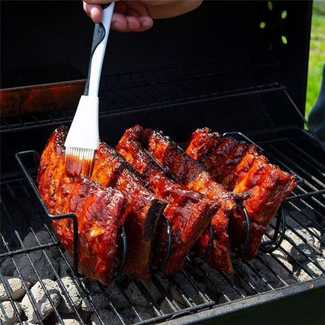 Grille à Côtes Antiadhésive en Acier Inoxydable pour Griller, Peut Contenir 4 Grilles à Côtes pour Griller Grilles de Gril Noires (1/5)