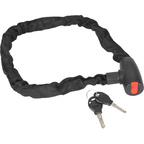 Thick and elongated copper core lock for bicycles and motorcycles, chain lock for mountain bike panniers, portable lock for electric vehicles. (1/4)