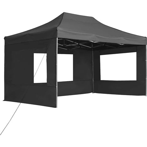 vidaXL Carpa plegable con paredes aluminio gris antracita 4,5x3 m (1/2)