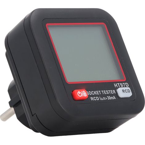 Testeur de prises électriques avec écran LCD, test de déclenchement du disjoncteur différentiel, vérification de polarité et de phase, détecteur de prises électriques 45-65 Hz (1/5)