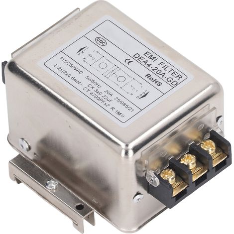 EMV-Störungsfilter, 2-polig, 1-phasig, 115–250 V, 20 A, 50/60 Hz (1/5)