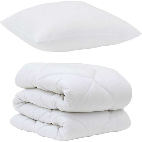 Ensemble de Duvet avec oreiller 2 pcs,Couette Blanc Microfibre CFW13078 (1/5)