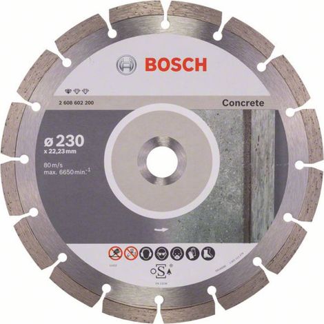 Bosch – Disque à tronçonner pour meuleuse – Diamètre 230 mm – Épaisseur 2,3 mm – Alésage 22,23 mm – Pour béton armé – Lot de 1