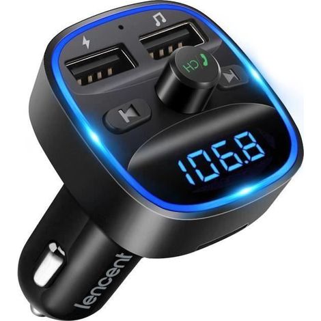 COOK-LENCENT Transmetteur FM de voiture Bluetooth Bluetooth voiture Lecteur MP3 Adaptateur Radio sans Fil Kit (1/4)