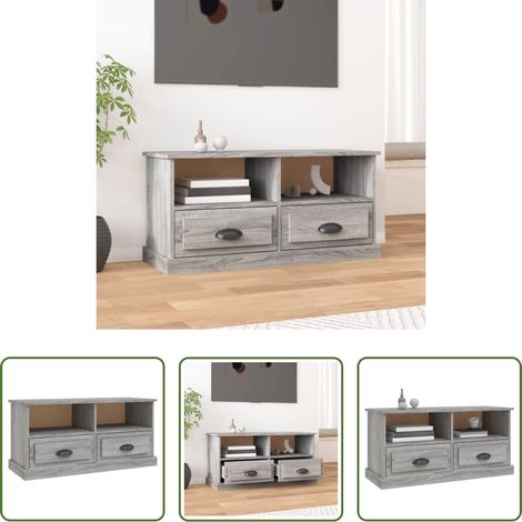 vidaXL Wohnzimmer - TV-Schrank Grau Sonoma 93x35,5x45 cm Holzwerkstoff (1/5)