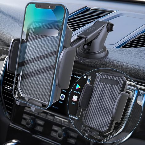 Support Téléphone Voiture - Ventouse Haute Adhérence - Bras Télescopique Réglable - Rotation 360° - Compatible Tous Smartphones - 1 Pièce (1/5)