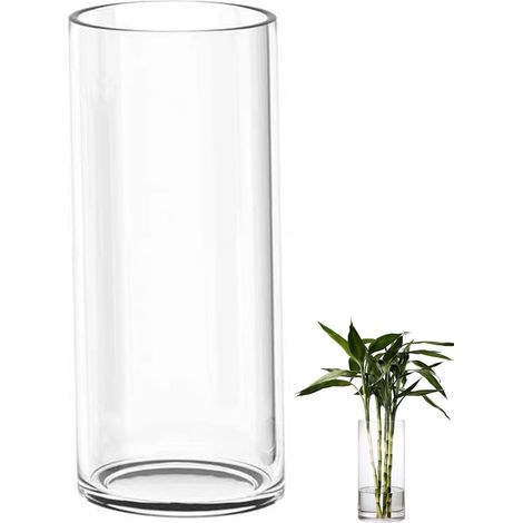 Vase À Fleurs en Verre Cylindrique Transparent 40cm De Haut, pour Arrangement Floral et Plante, Décoration De Table, Bureau, Maison, Salon, Chambre (1/5)