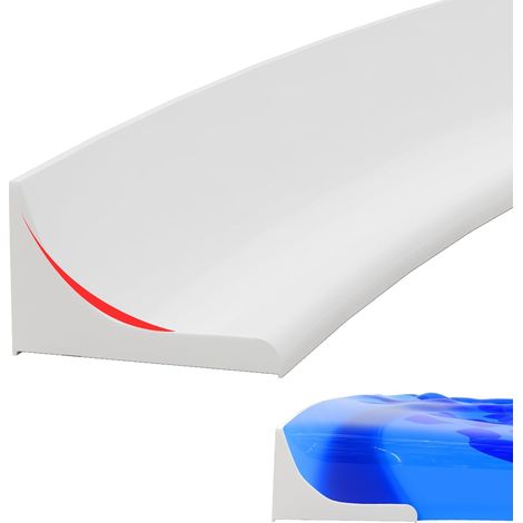 Faltbarer Duschschwellen-Wasserschutz, 1 m selbstklebende Silikon-Duschbarriere, Duschtürdichtung, Überlaufschutz für Badewanne, Küche und Bad, Weiß (1/5)