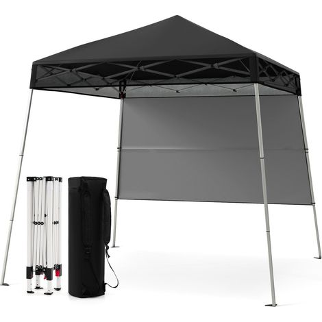 Verstellbarer 2x2m pop up pavillon mit seitenwand schwarz