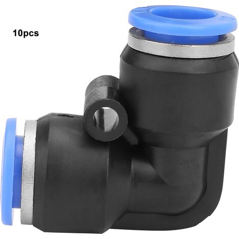 10 coudes égaux en plastique à connexion rapide pour tuyau d'air pneumatique, raccord rapide PV-12 (12 mm)
